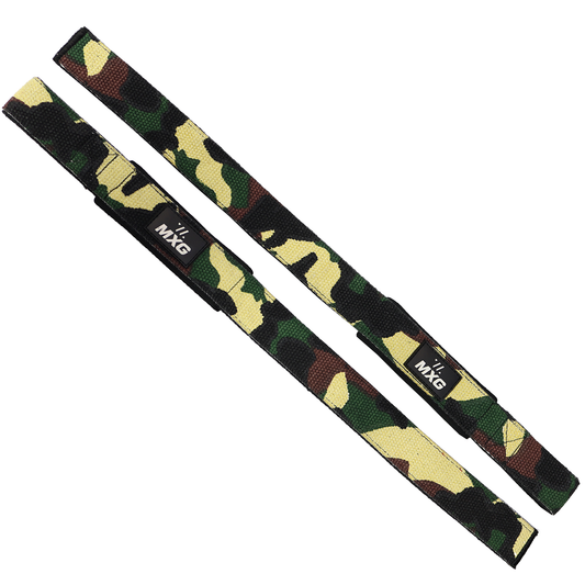 Omnis Double Weightlifting Straps – Camo & Black Sublimated Cotton Webbing